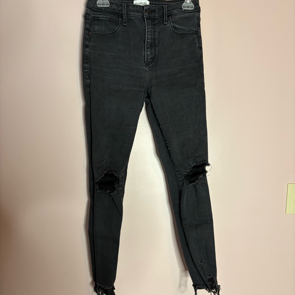 💙Abercrombie & Fitch Black Ripped Skinny Jeans